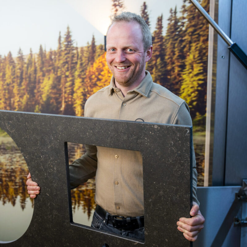 Natuursteen werkblad buitenkeuken